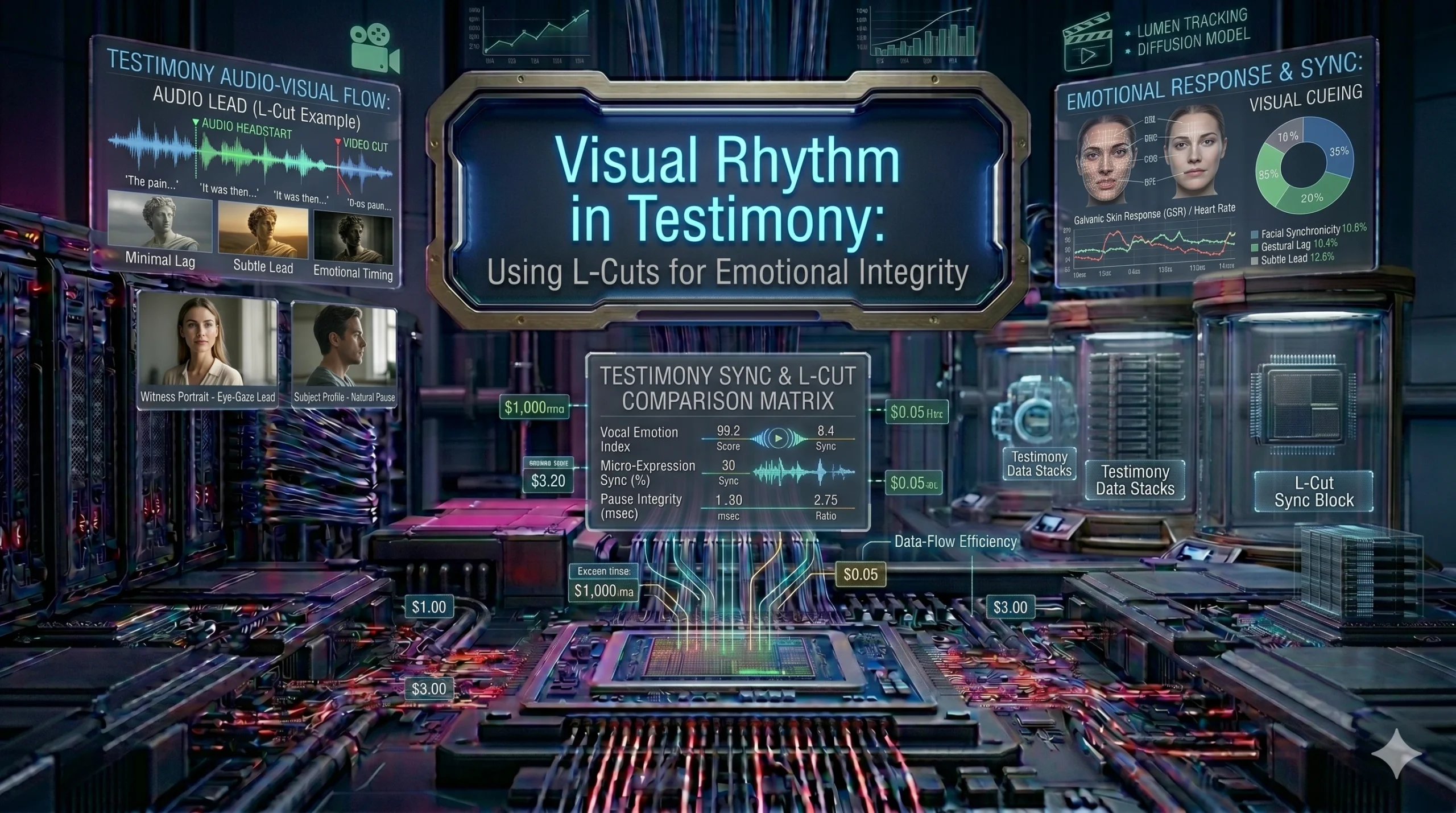 Visual Rhythm in Testimony Using L-Cuts for Emotional Integrity