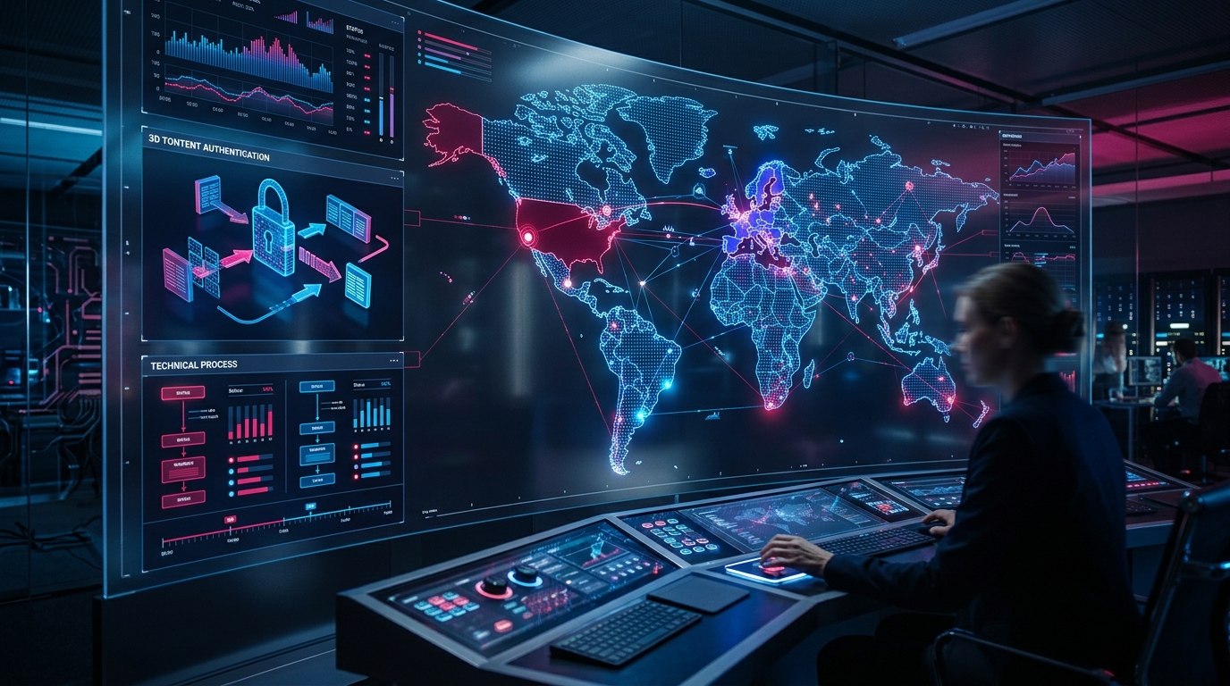 A world map graphic highlighting the European Union and California, symbolizing unified global standards for c2pa compliance.