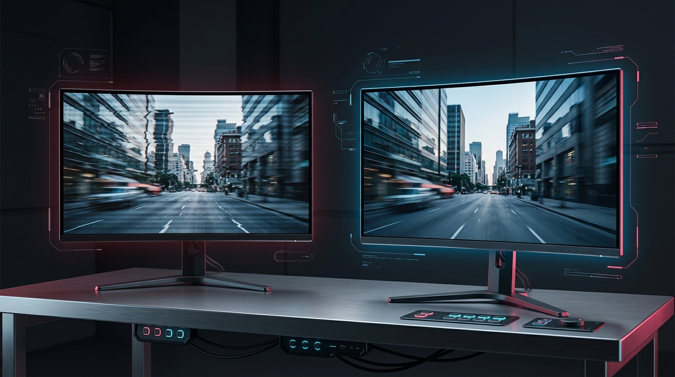 A side-by-side comparison showing a flickering AI video frame on the left with visual artifacts, and a smooth, stable Gen-3 video frame on the right.