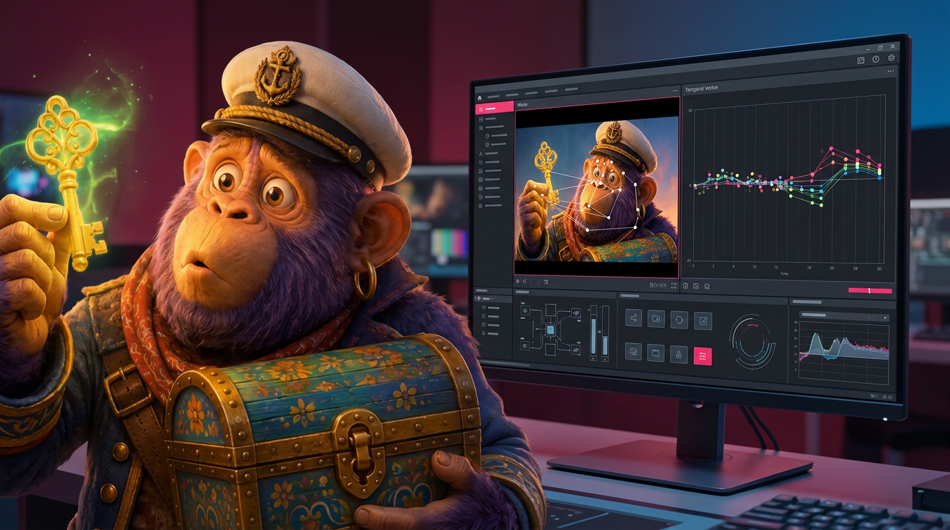 Technical UI overlay analyzing motion tracking and temporal consistency in sora 2 vs runway gen-4.5.